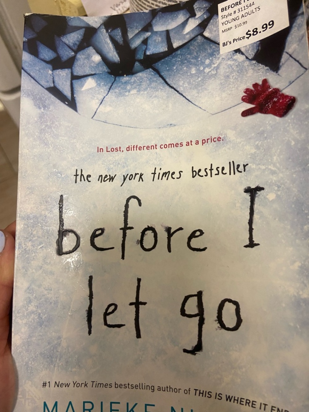 Before I Let Go by Marieke Nijkamp - White/Blue Cover